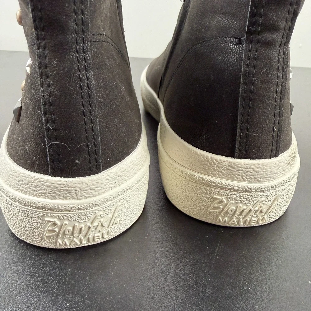 Blowfish Malibu Ankle Booties Women's 7.5M Black Studded Wave Zip Comfort Casual